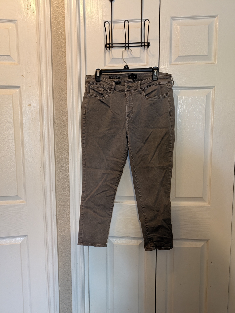 NYDJ Alina Legging Ankle Jeans – Taupe Gray – Size 12P
